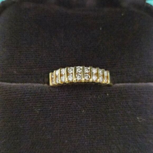 RARE Vintage Tiffany & Co. Diamond Half Circle 2 Rows 18k Yellow Gold Ring Band - Picture 4 of 8